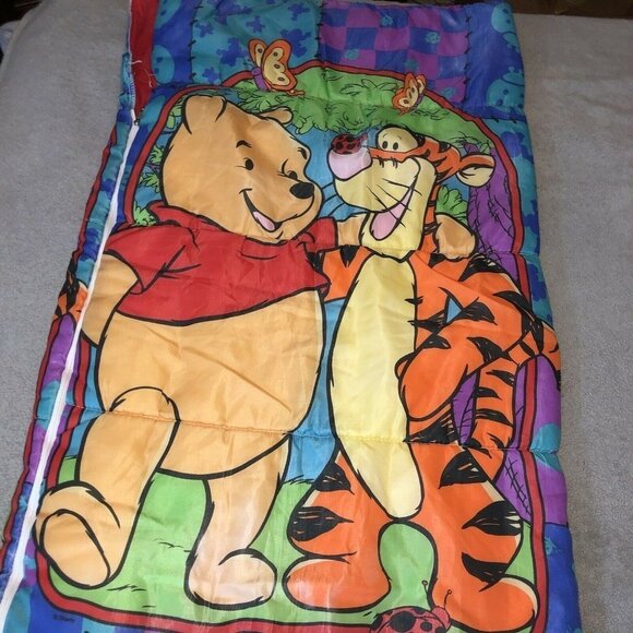 Disney WINNIE THE POOH Childrens Sleeping Bag, Vintage Pooh Tigger Best Friends - Picture 2 of 11